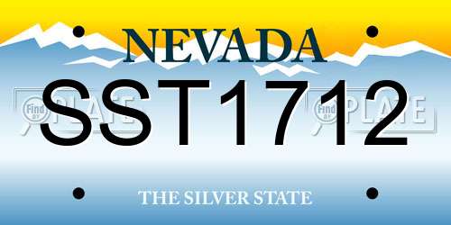SST1712 Nevada License Plate