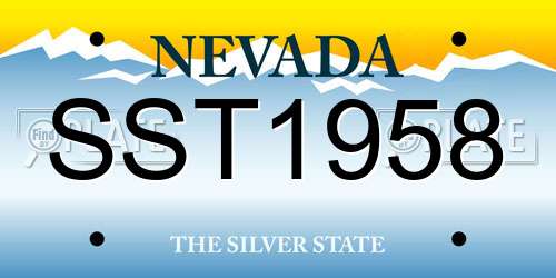 SST1958 Nevada License Plate