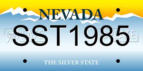 SST1985 Nevada License Plate