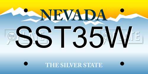 SST35W Nevada License Plate