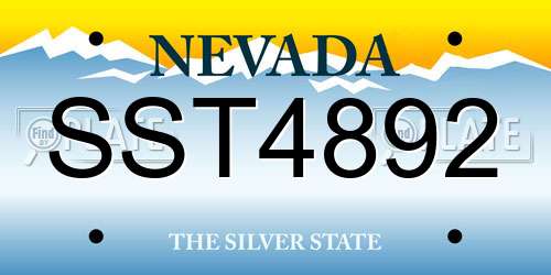 SST4892 Nevada License Plate