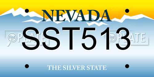 SST513 Nevada License Plate