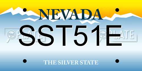 SST51E Nevada License Plate