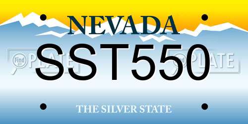 SST550 Nevada License Plate