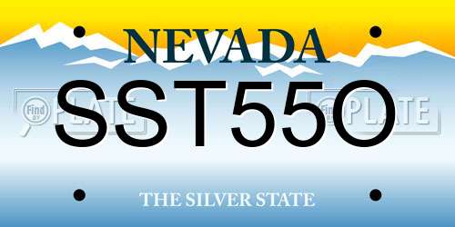 SST55O Nevada License Plate