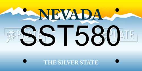 SST580 Nevada License Plate
