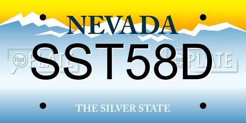 SST58D Nevada License Plate