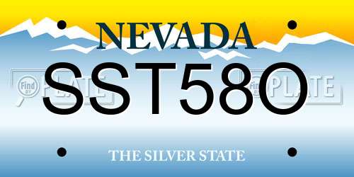 SST58O Nevada License Plate