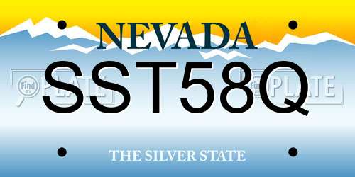 SST58Q Nevada License Plate