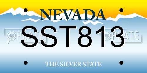 SST813 Nevada License Plate