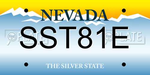SST81E Nevada License Plate