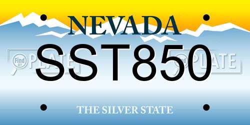 SST850 Nevada License Plate