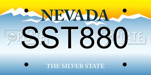 SST880 Nevada License Plate