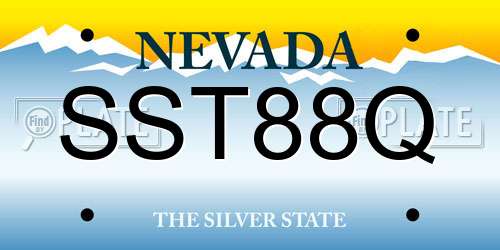 SST88Q Nevada License Plate