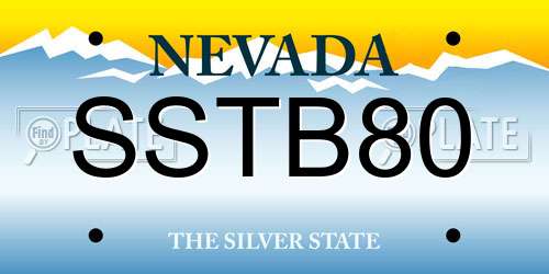 SSTB80 Nevada License Plate