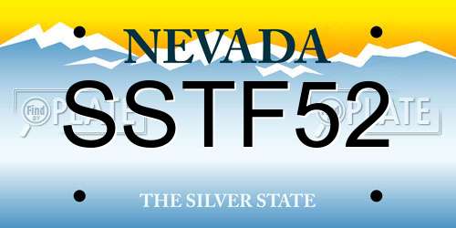 SSTF52 Nevada License Plate