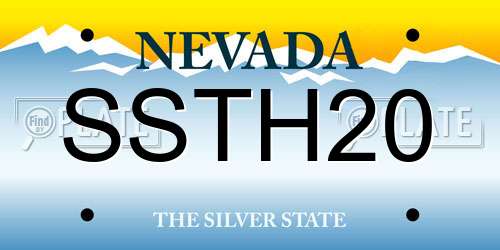 SSTH20 Nevada License Plate