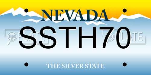 SSTH70 Nevada License Plate