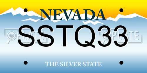 SSTQ33 Nevada License Plate