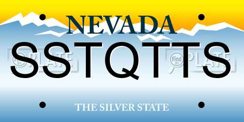 SSTQTTS Nevada License Plate