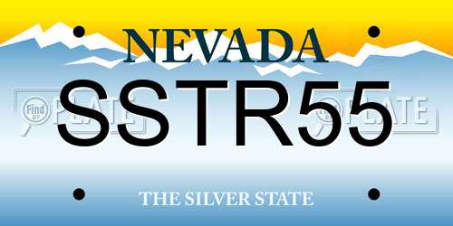 SSTR55 Nevada License Plate