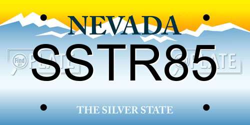SSTR85 Nevada License Plate