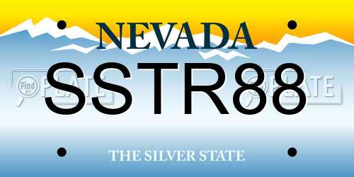 SSTR88 Nevada License Plate