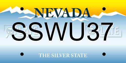 SSWU37 Nevada License Plate