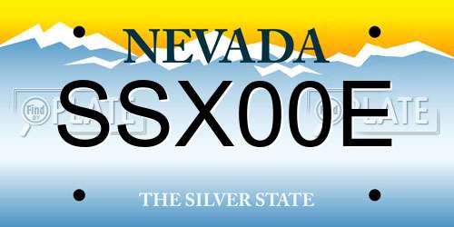 SSX00E Nevada License Plate