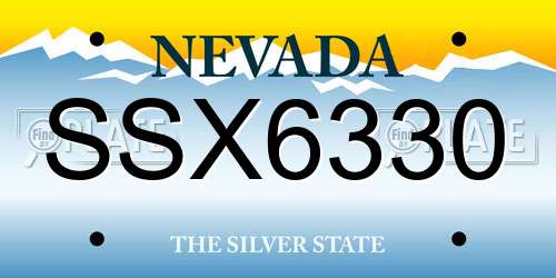 SSX6330 Nevada License Plate