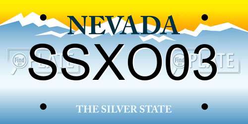 SSXO03 Nevada License Plate