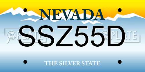 SSZ55D Nevada License Plate