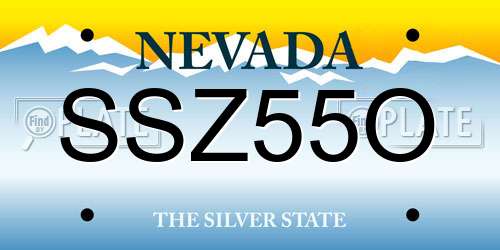 SSZ55O Nevada License Plate
