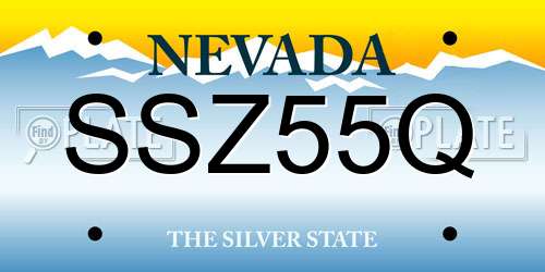 SSZ55Q Nevada License Plate