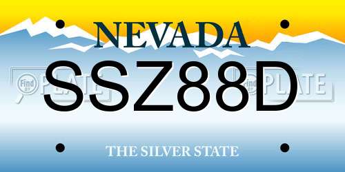 SSZ88D Nevada License Plate