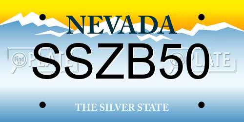 SSZB50 Nevada License Plate