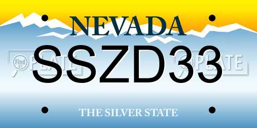 SSZD33 Nevada License Plate
