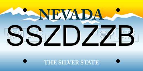 SSZDZZB Nevada License Plate