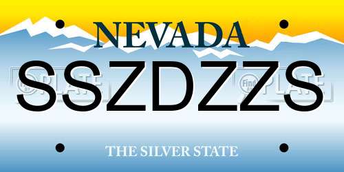 SSZDZZS Nevada License Plate