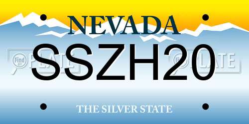 SSZH20 Nevada License Plate