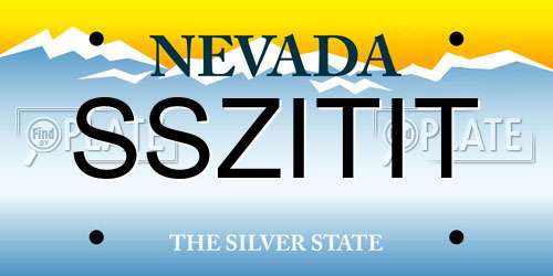 SSZITIT Nevada License Plate