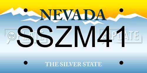 SSZM41 Nevada License Plate