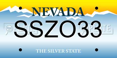 SSZO33 Nevada License Plate
