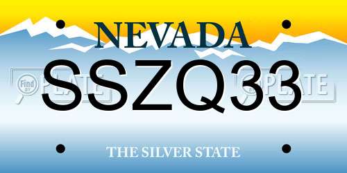 SSZQ33 Nevada License Plate