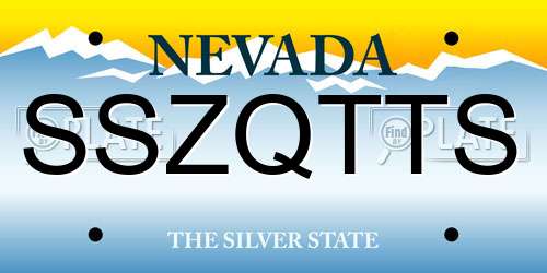 SSZQTTS Nevada License Plate