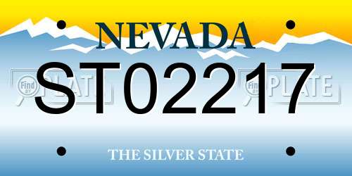 ST02217 Nevada License Plate