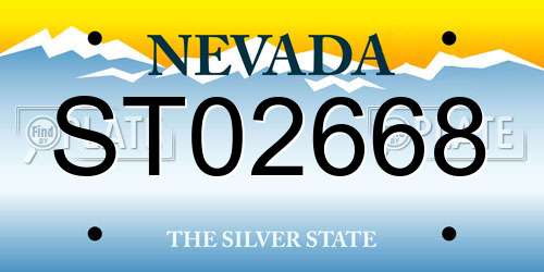 ST02668 Nevada License Plate