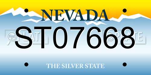 ST07668 Nevada License Plate