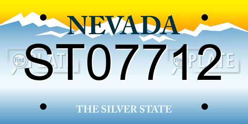 ST07712 Nevada License Plate