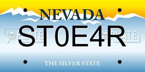ST0E4R Nevada License Plate